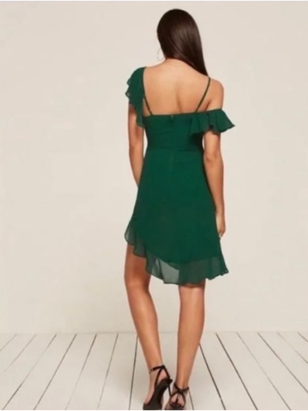 Reformation Adora Green Ruffle Dress - Picture 2 of 8